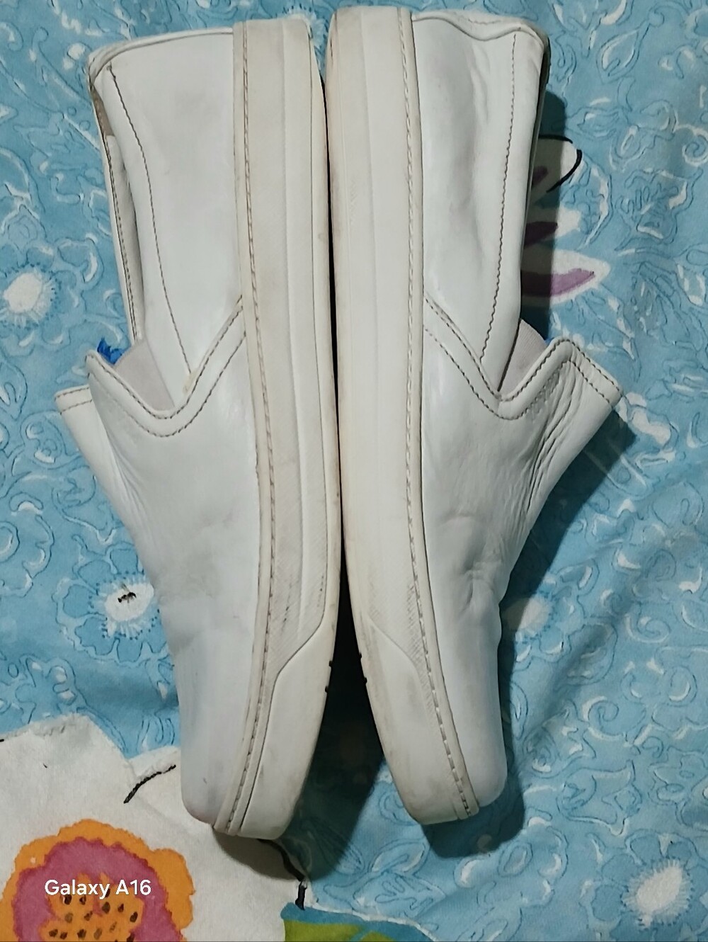 PRADA Solid White Leather Women’s Shoes Slip On Sneakers Size 37. US7 - Picture 7 of 10